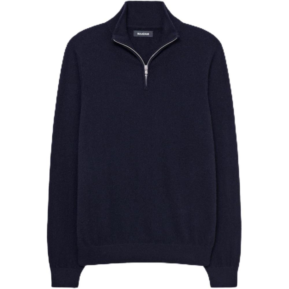 imageNAADAM Mens Signature Cashmere Quarter ZipNavy