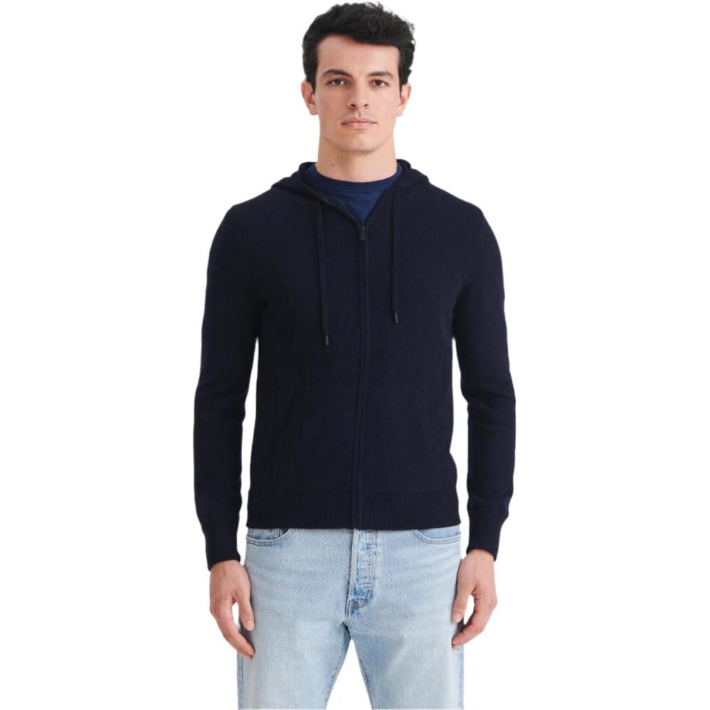 imageNAADAM Mens Signature Cashmere Zip HoodieNavy