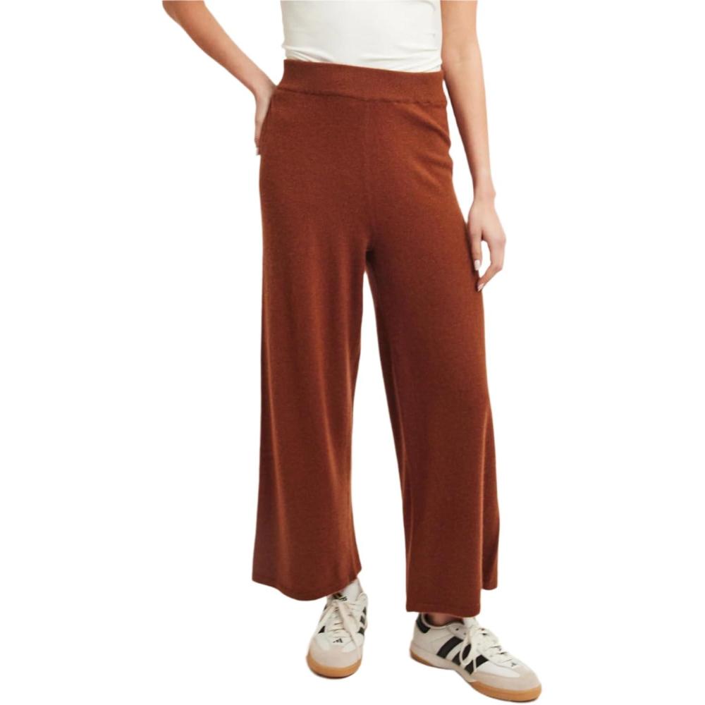 imageNAADAM Womens Soft Crop Wide Leg PantsTortoise Shell