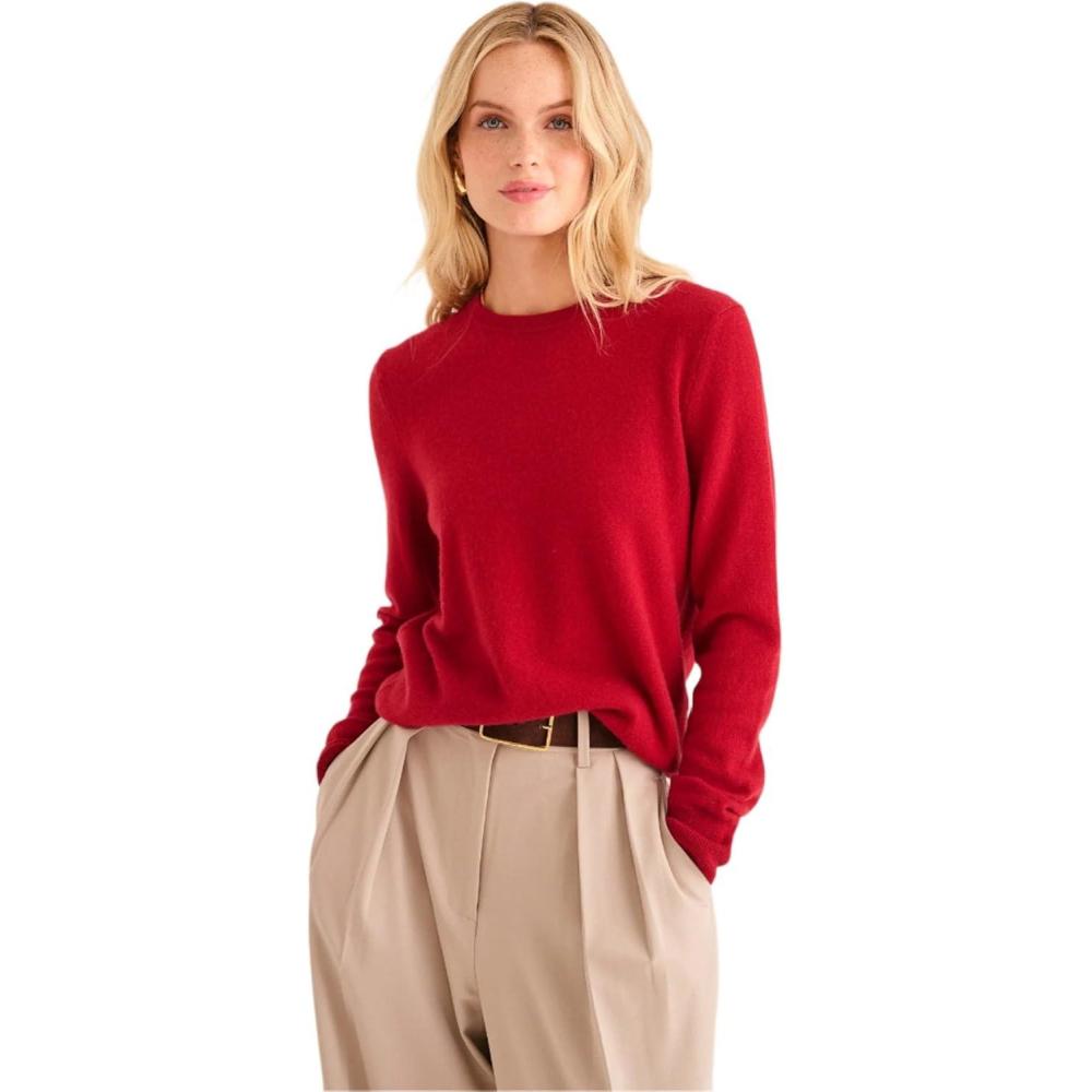 imageNAADAM Womens The Original Cashmere Crewneck SweaterRed