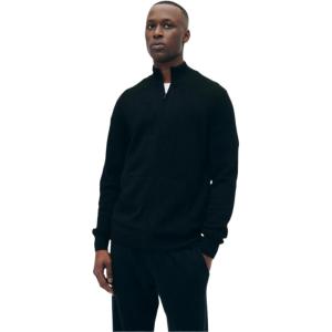 NAADAM Signature Mens Cashmere Full Zip Sweater(Black)