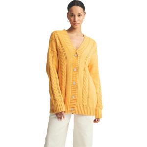 NAADAM Women’s Cafe Cotton Cashmere Cable Knit Cardigan(Mango)