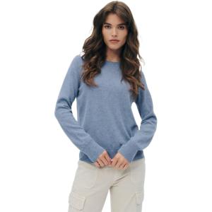 NAADAM Womens The Original Cashmere Crewneck Sweater(Blue Denim)