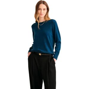 NAADAM Womens The Original Cashmere Crewneck Sweater(Peacock Blue)