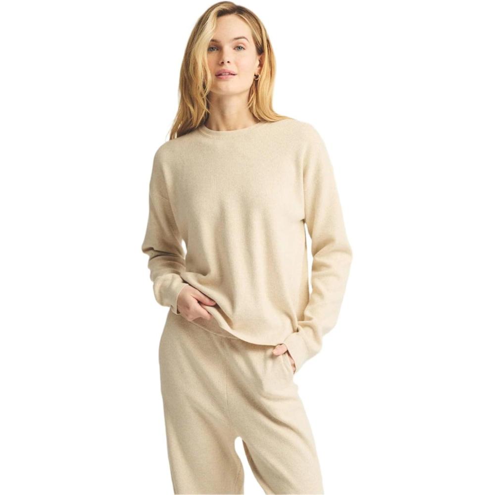 imageNAADAM Womens Cafe Cotton Cashmere SweatshirtEcru