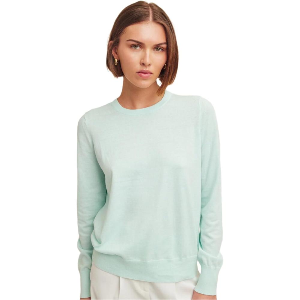 imageNAADAM Womens Cotton Cashmere CrewneckMint