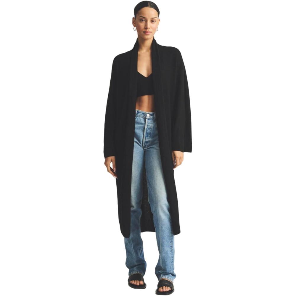 imageNAADAM Womens Lightweight Reversible Cashmere Shawl DusterBlack