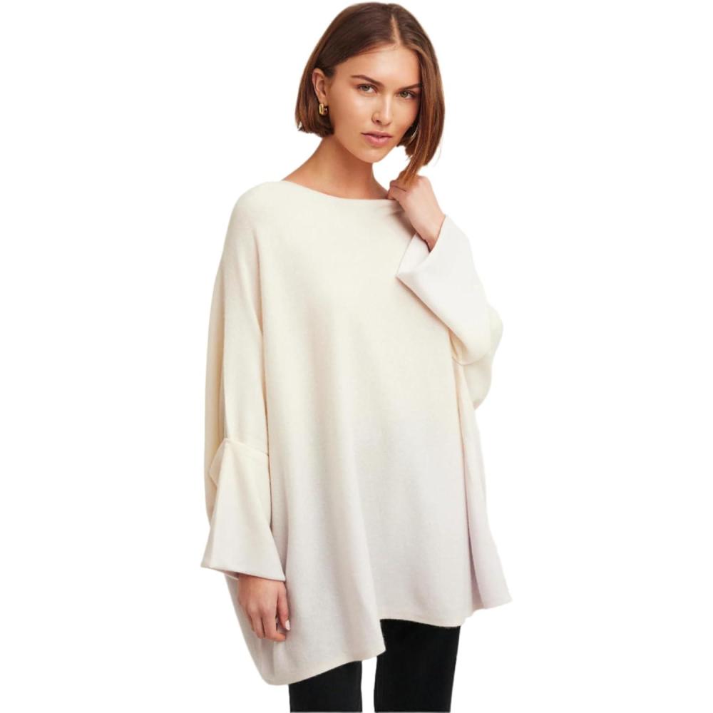 imageNAADAM Womens Ombre Poncho SweaterCream