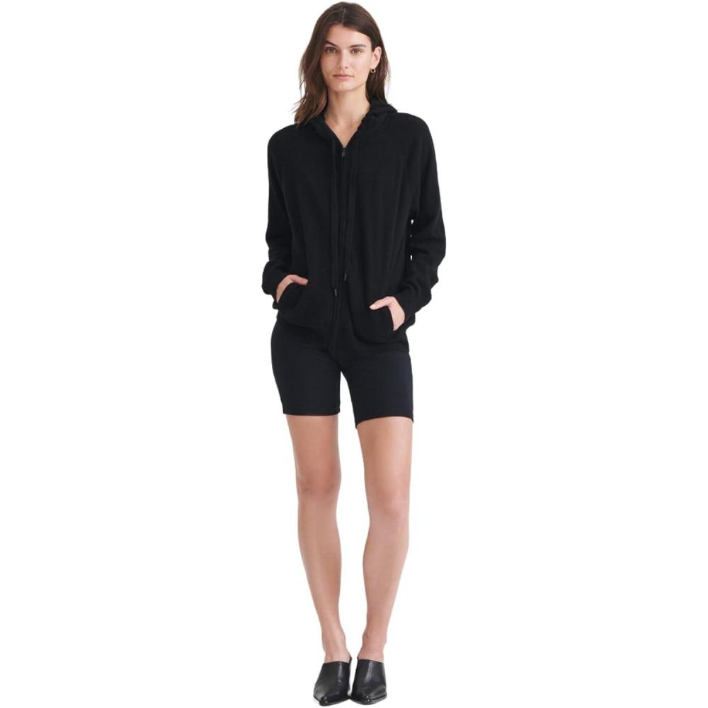 imageNAADAM Womens Signature Cashmere Zip Up HoodieBlack