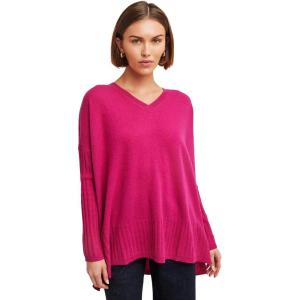 NAADAM V-Neck Boyfriend Pullover(Hibiscus)