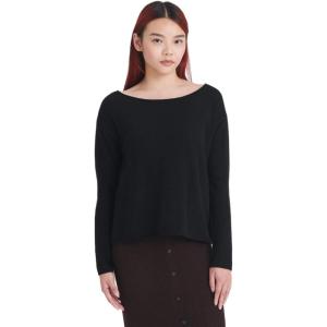 NAADAM Womens Cashmere Boatneck Sweater(Black)