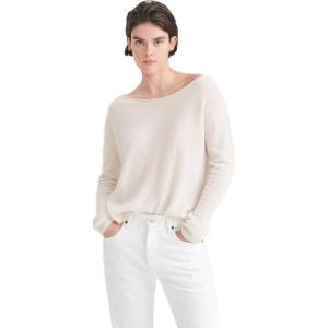 NAADAM Womens Cashmere Boatneck Sweater(White)