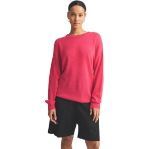 NAADAM Women’s Lightweight Reversible Cashmere Crewneck Sweater(Pop Pink)