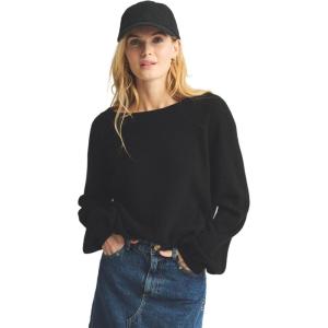 NAADAM Women’s Lightweight Reversible Cashmere Wide Neck Sweater(Black)