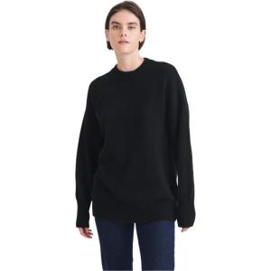 NAADAM Womens Luxe Cashmere Oversized Crewneck Sweater(Black)