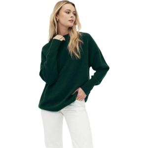 NAADAM Womens Luxe Cashmere Oversized Crewneck Sweater(Dark Green)