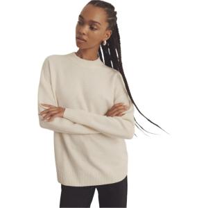 NAADAM Womens Luxe Cashmere Oversized Crewneck Sweater(White)