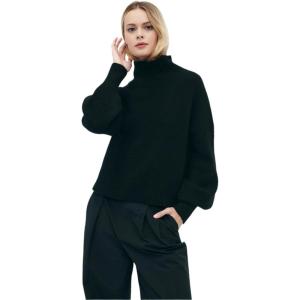 NAADAM Womens Luxe Cashmere Oversized Turtleneck(Black)
