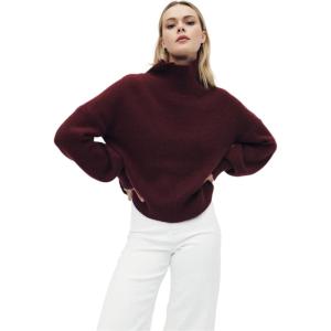 NAADAM Womens Luxe Cashmere Oversized Turtleneck(Merlot)