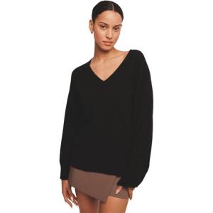 NAADAM Womens Signature Cashmere V-Neck Sweater(Black)