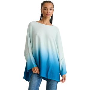 NAADAM Women’s Soft Cashmere Ombre Poncho Sweater(Pale Aqua)