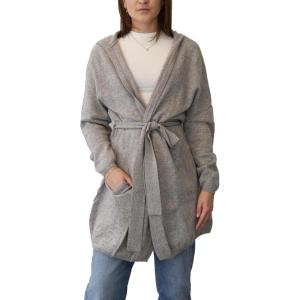 NAADAM Women’s Soft Hooded Cardigan with Belt(Cement)