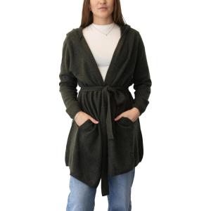 NAADAM Women’s Soft Hooded Cardigan with Belt(Olive)