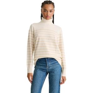NAADAM Womens Soft Lurex Stripe Sweater(White)