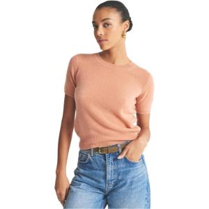 Naadam Womens Lightweight Cashmere Short Sleeve Sweater(Rosewood)