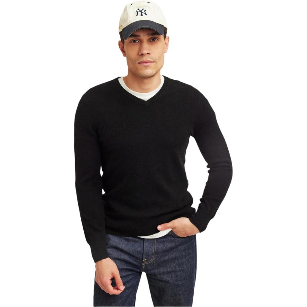 imageNAADAM Mens Cashmere VNeckBlack