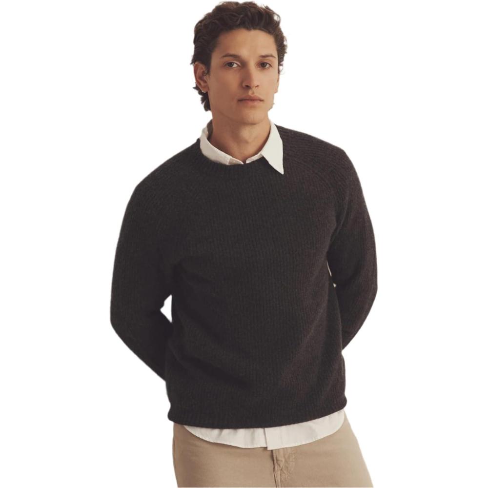 imageNAADAM Mens Luxe Cashmere Fisherman Crewneck SweaterSmoke