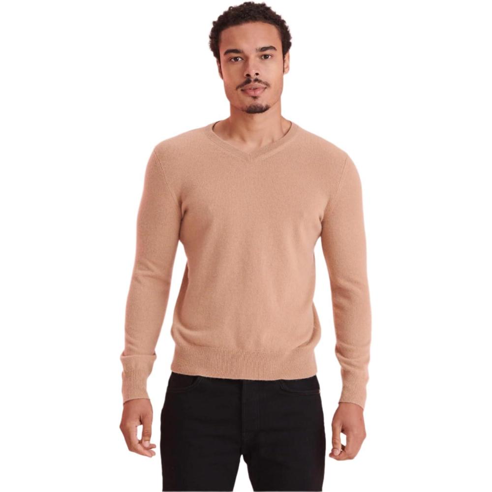 imageNAADAM Original Cashmere VNeck Sweater MensCamel