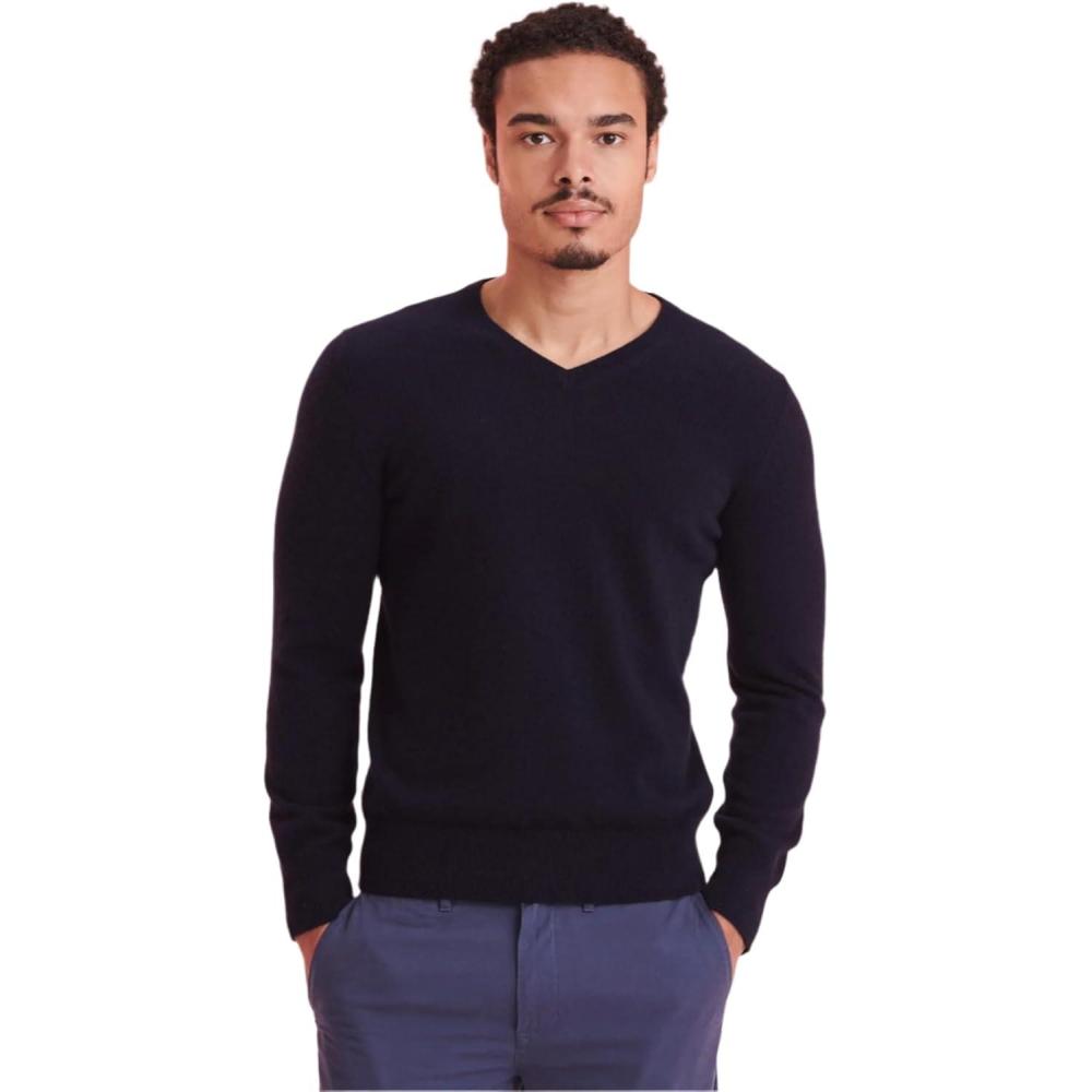 imageNAADAM Original Cashmere VNeck Sweater MensNavy