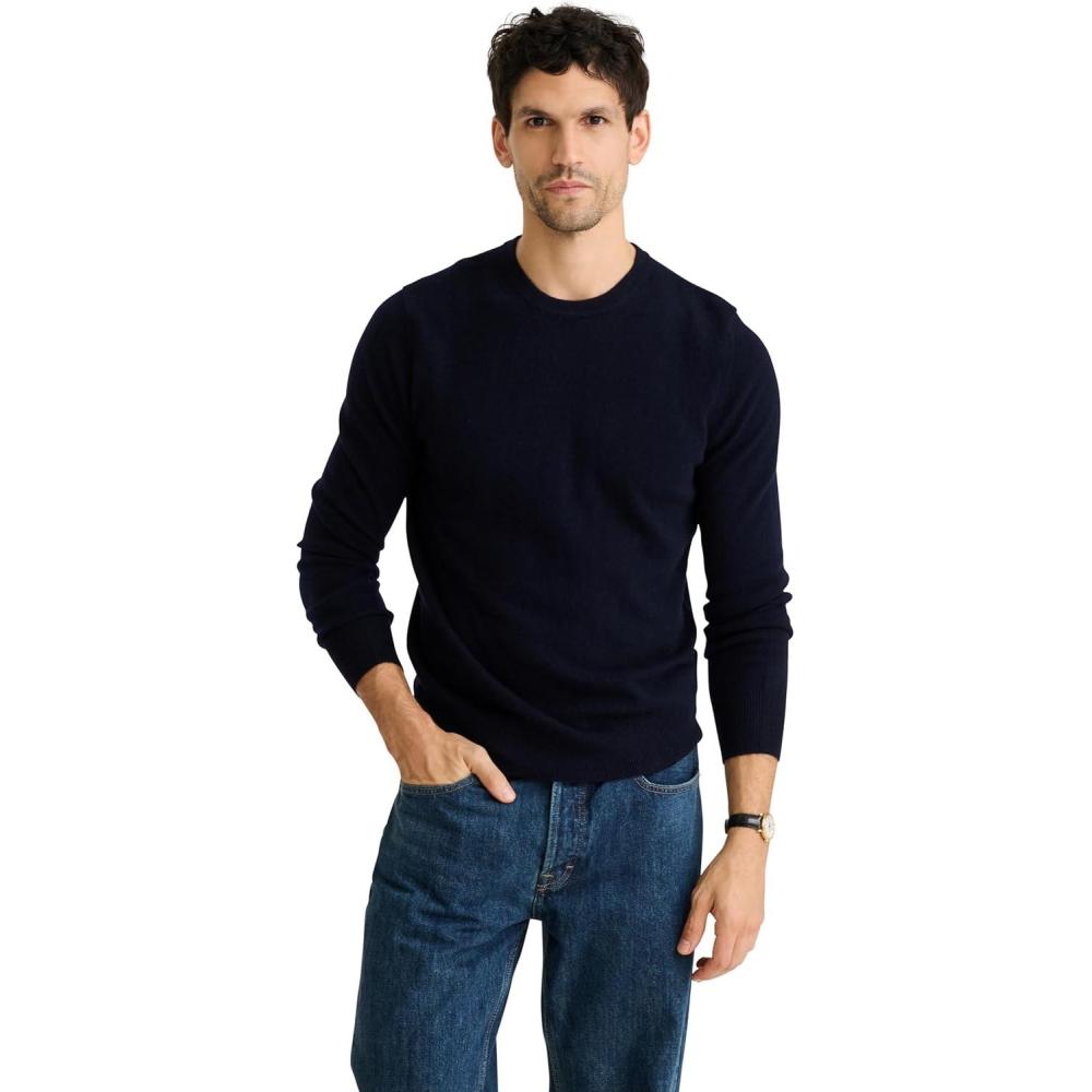 imageNAADAM Soft Mens Crew Neck SweaterNavy