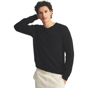 NAADAM Men’s Lightweight Reversible Cashmere V-Neck Sweater(Black)