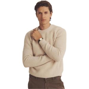 NAADAM Men’s Luxe Cashmere Fisherman Crewneck Sweater(Oatmeal)