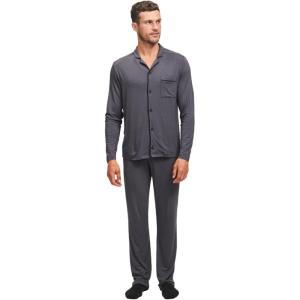 NAADAM Men’s Pajama Button Up Shirt Set(Granite)