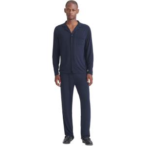 NAADAM Men’s Pajama Button Up Shirt Set(Navy)
