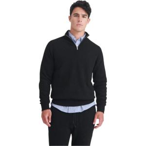 NAADAM Soft Cashmere Mens Quarter Zip(Black)