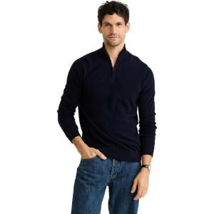 NAADAM Soft Cashmere Mens Quarter Zip(Navy)
