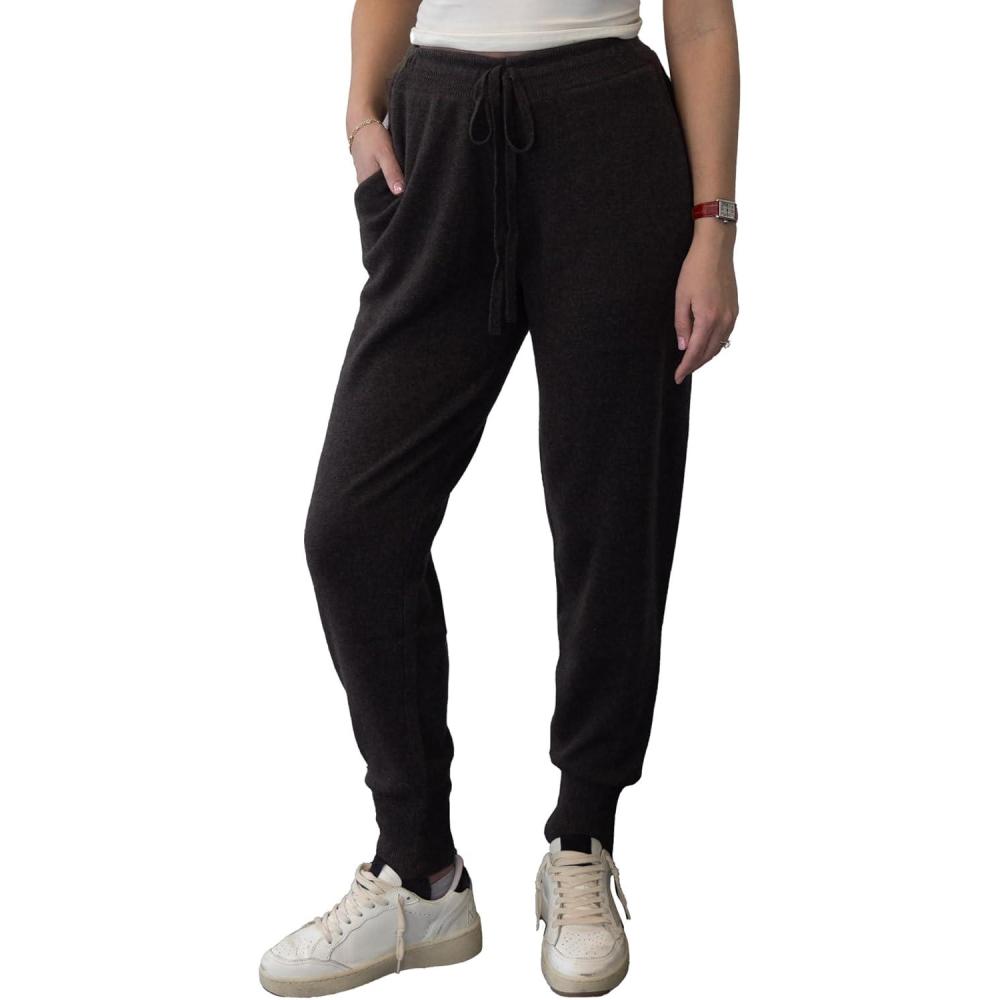 imageNAADAM Womens Soft Jogger Pants WStirrupsBlack