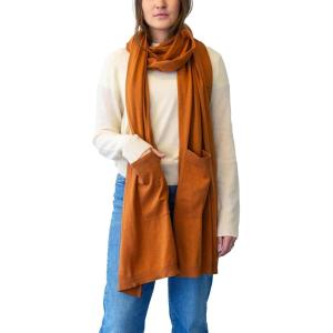 NAADAM Soft Cotton Cashmere Wrap Scarf with Pockets(Cinnamon)