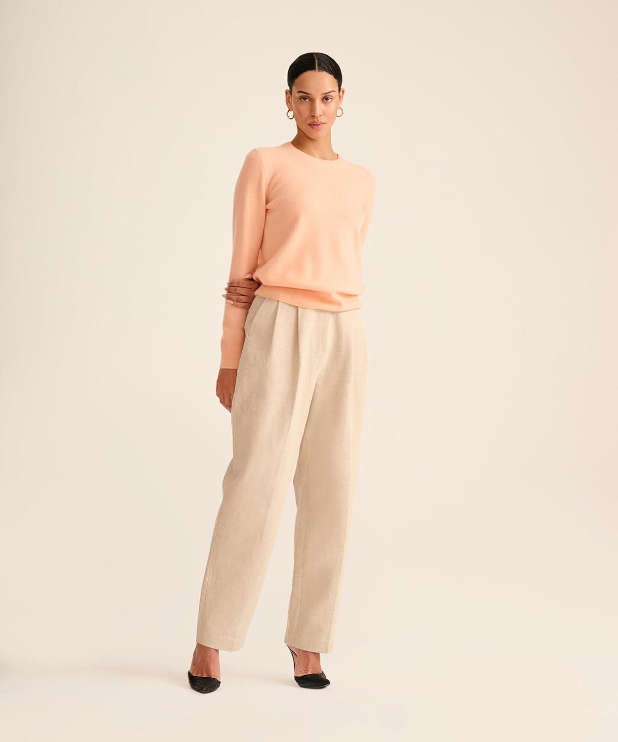 image:imageNAADAM Womens The Original Cashmere Crewneck SweaterApricot