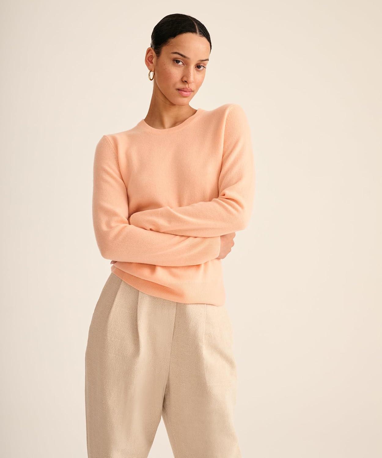 image:imageNAADAM Womens The Original Cashmere Crewneck SweaterApricot