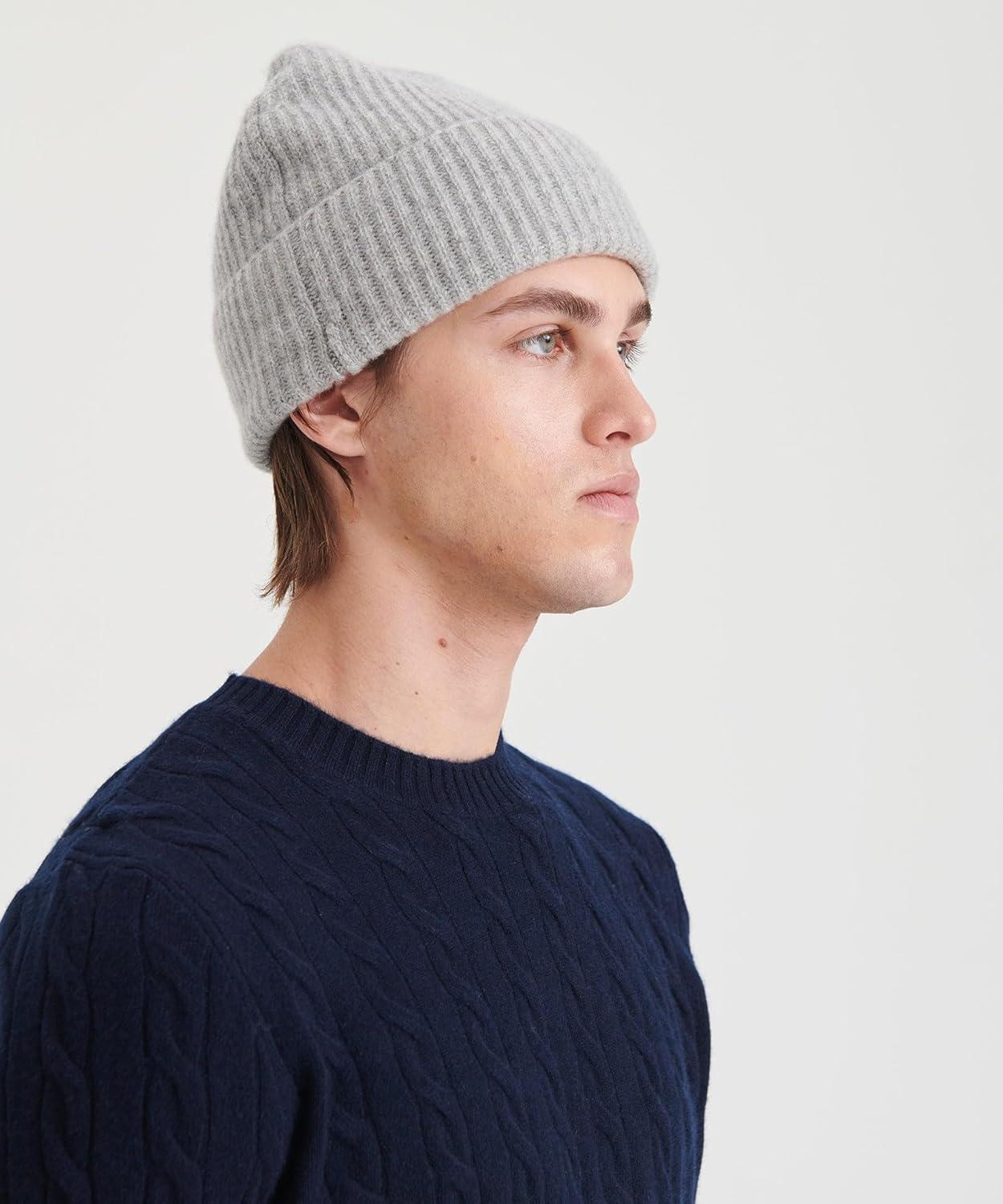 image:imageNAADAM UnisexAdult Signature Cashmere Ribbed BeanieCement