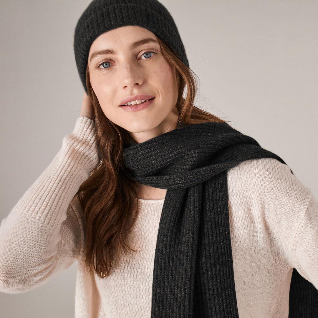 image:imageNAADAM UnisexAdult Signature Cashmere Ribbed BeanieDark Granite