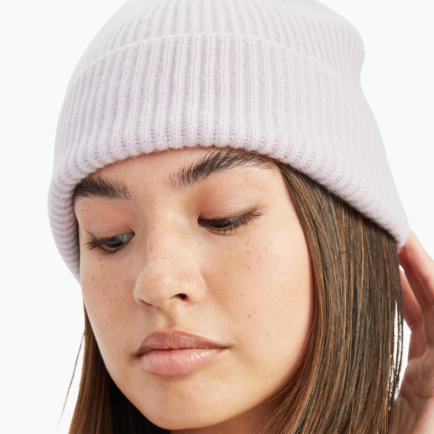 image:imageNAADAM UnisexAdult Signature Cashmere Ribbed BeanieDusty Lavender