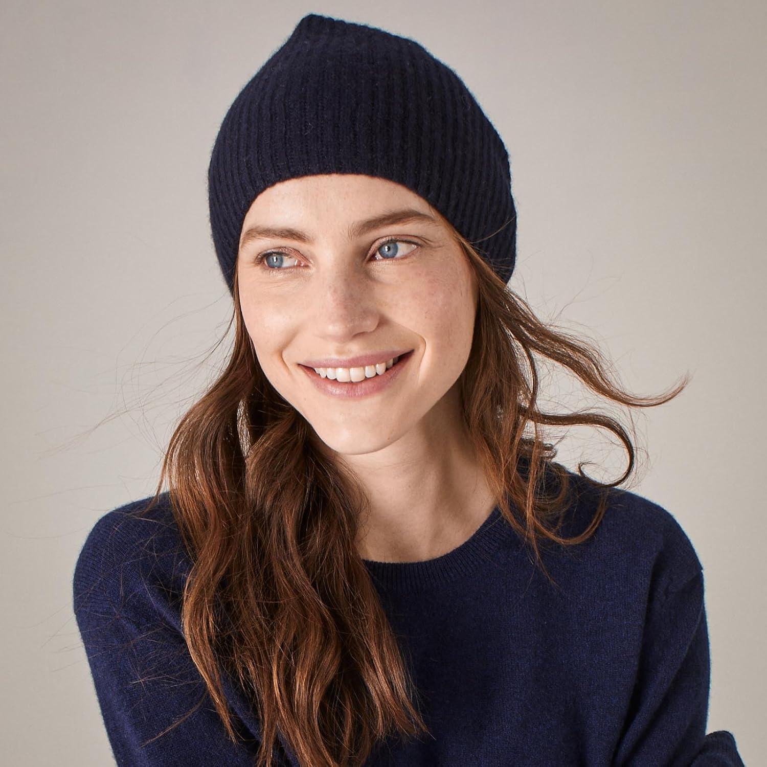 image:imageNAADAM UnisexAdult Signature Cashmere Ribbed BeanieNavy
