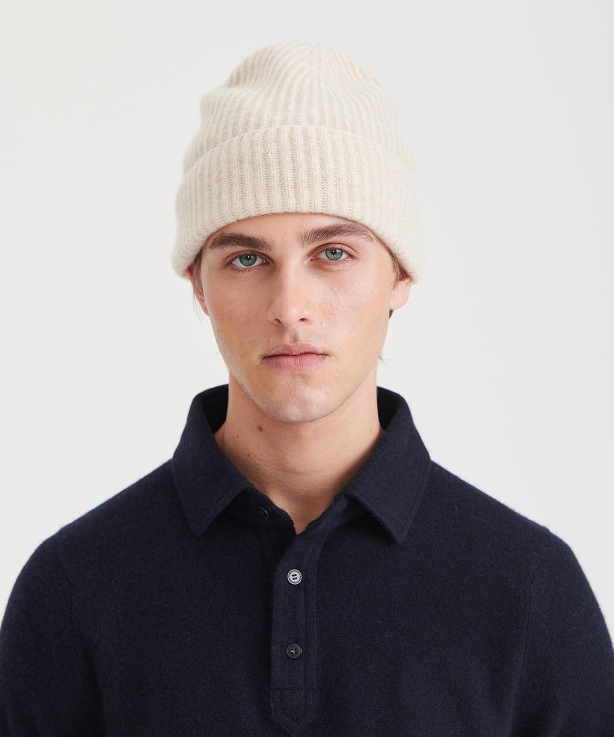 image:imageNAADAM UnisexAdult Signature Cashmere Ribbed BeanieOatmeal