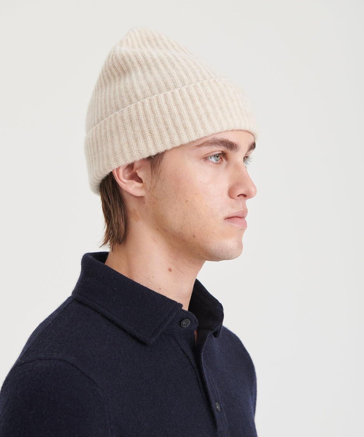 image:imageNAADAM UnisexAdult Signature Cashmere Ribbed BeanieOatmeal